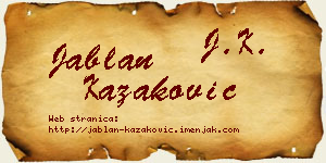Jablan Kazaković vizit kartica